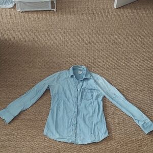 J. Crew Womens  Casual Light Blue Shirt